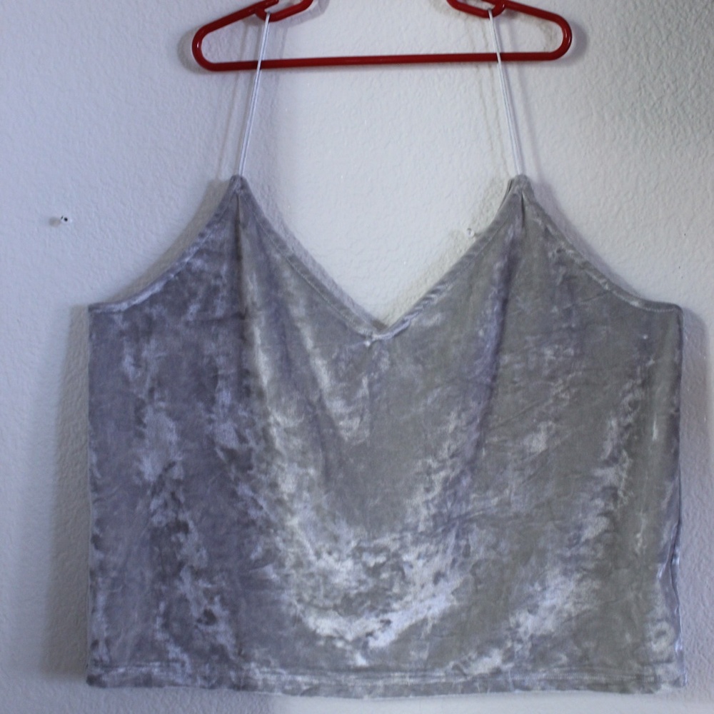 Velvet Grey Cami Crop Tank Top